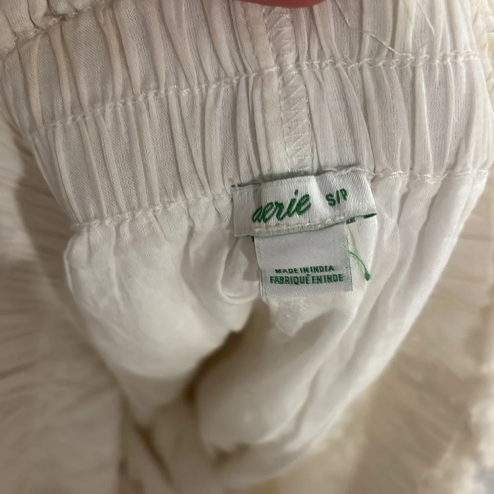 aerie White Tiered Eyelet Mini Skirt